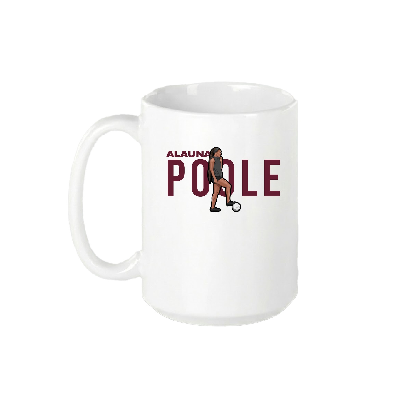 15oz Coffee Mug — Player Name in White
