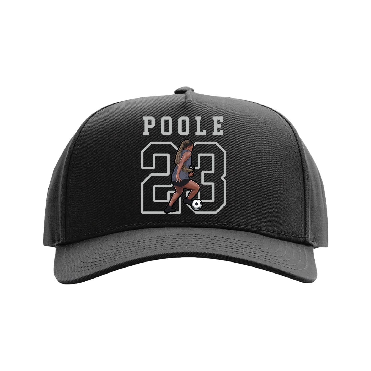 Full Fabric Five-Panel Champ Cap — Shirsey in Black