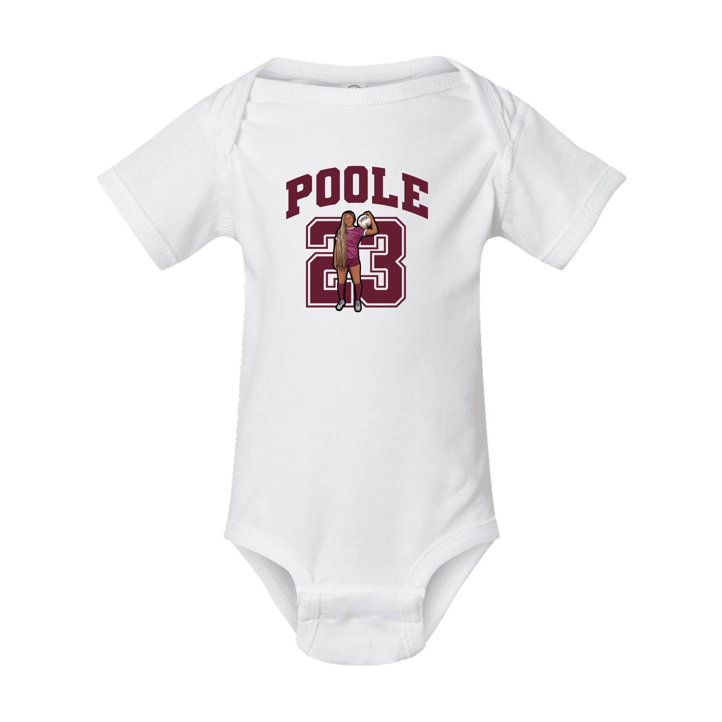 Baby Onesie — Number in White