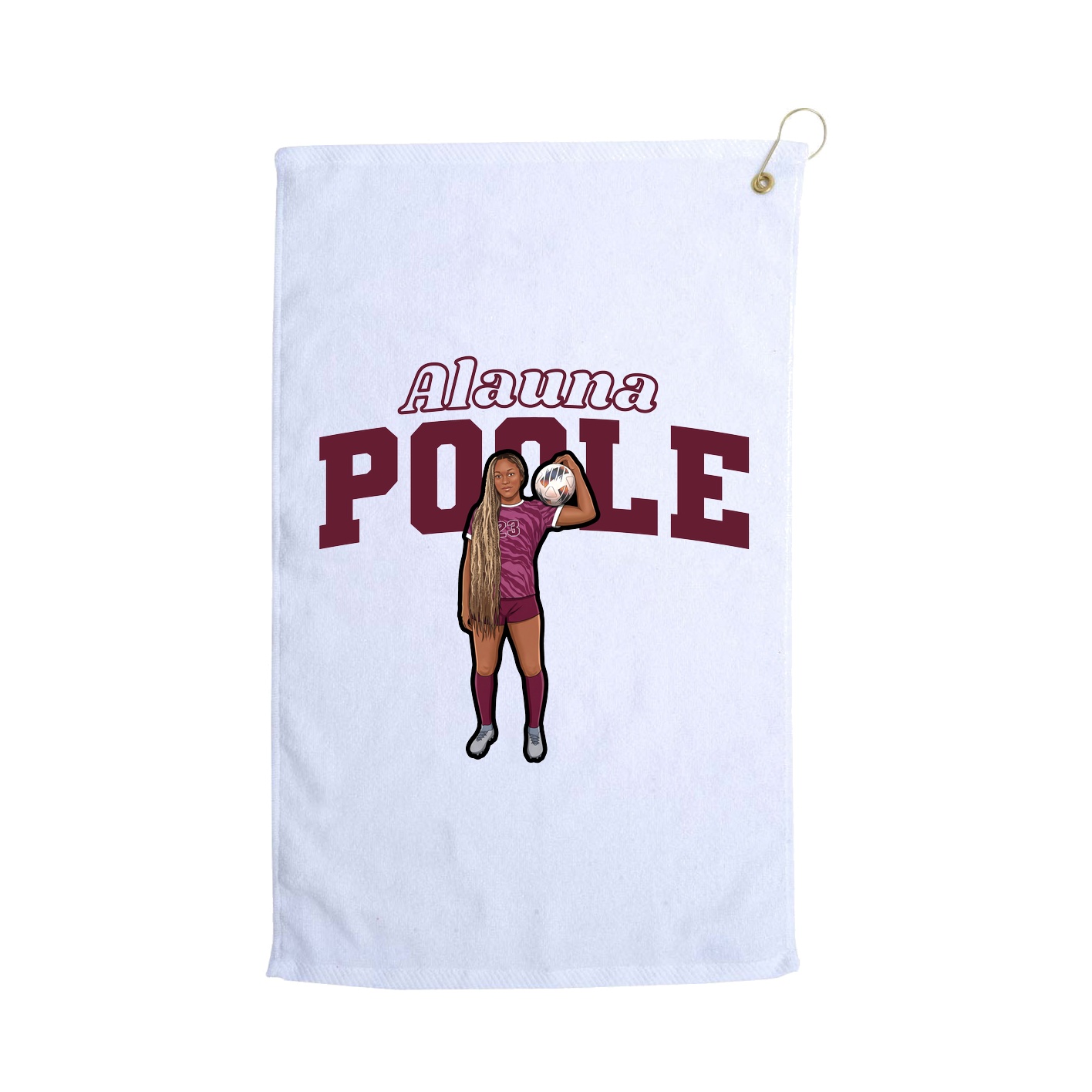 Golf Towel — Name Arch in White