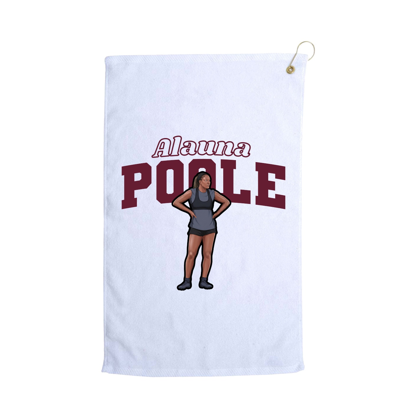 Golf Towel — Name Arch in White