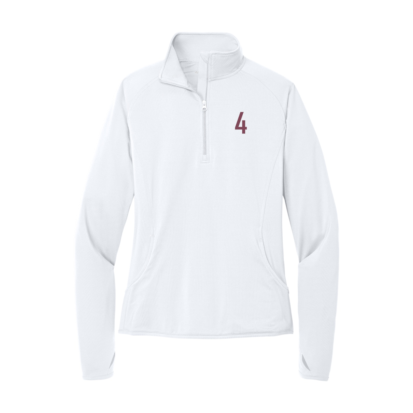 Women's Q-Zip Pullover — Front Shirsy in White