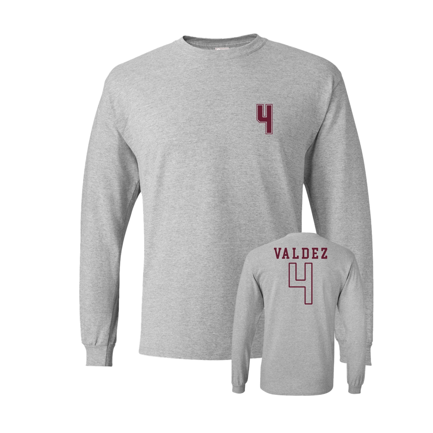 Long Sleeve Tee — Chest Back in Grey