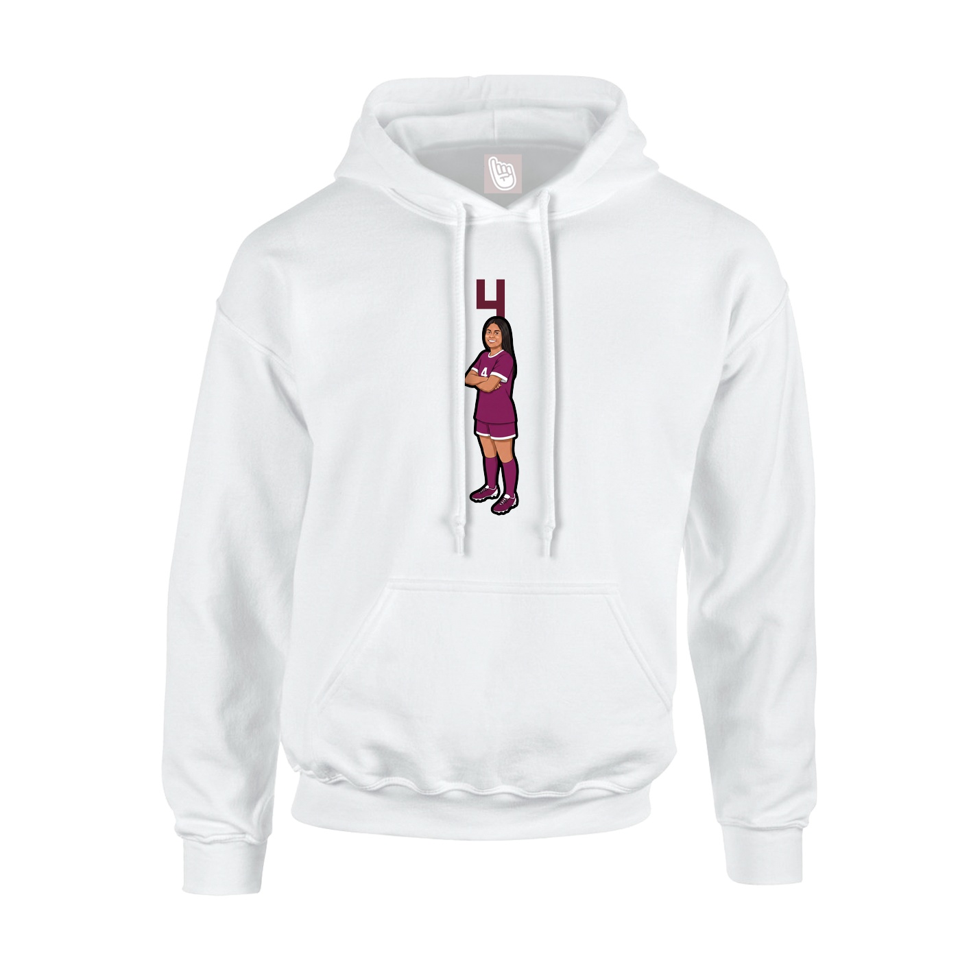 Hoodie — Number Top in White
