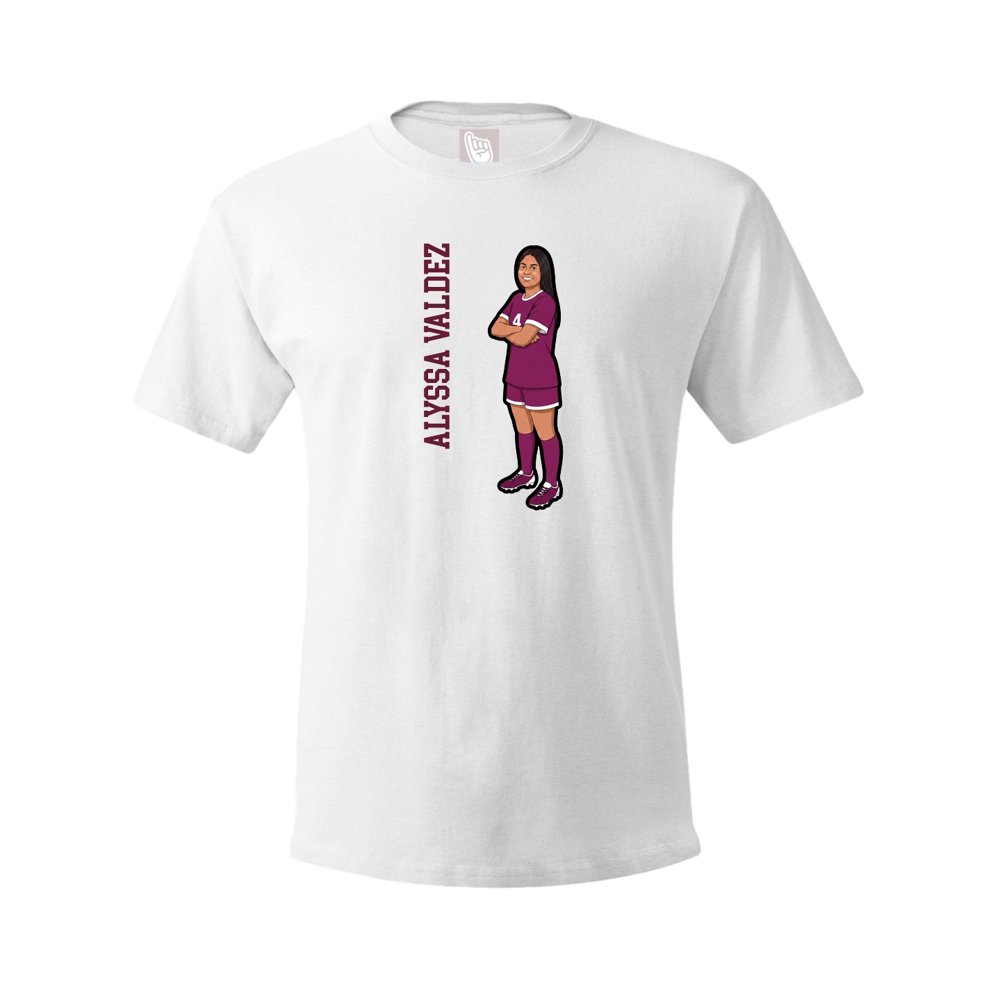 Tee — Name Vertical in White