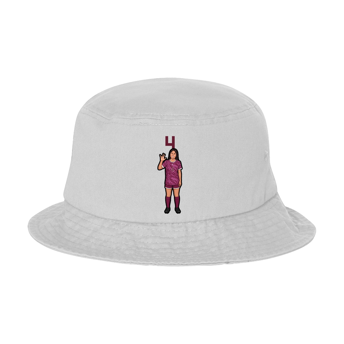 Bucket Cap — Number Top in White