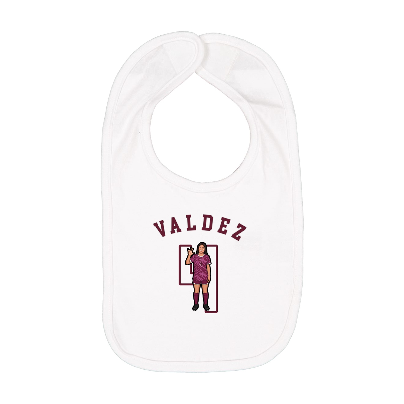 Infant Bib — Shirsey Arch in White