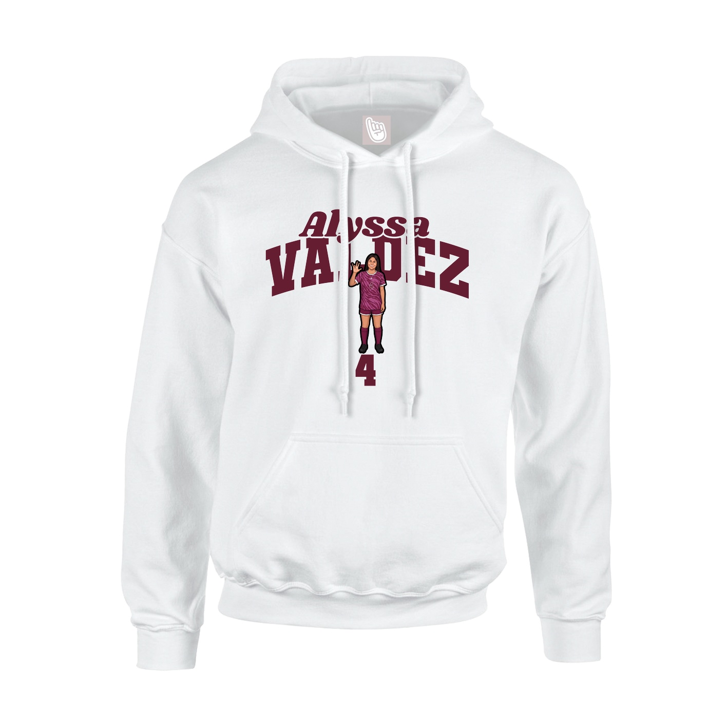 Youth Hoodie — Signature Arch in White