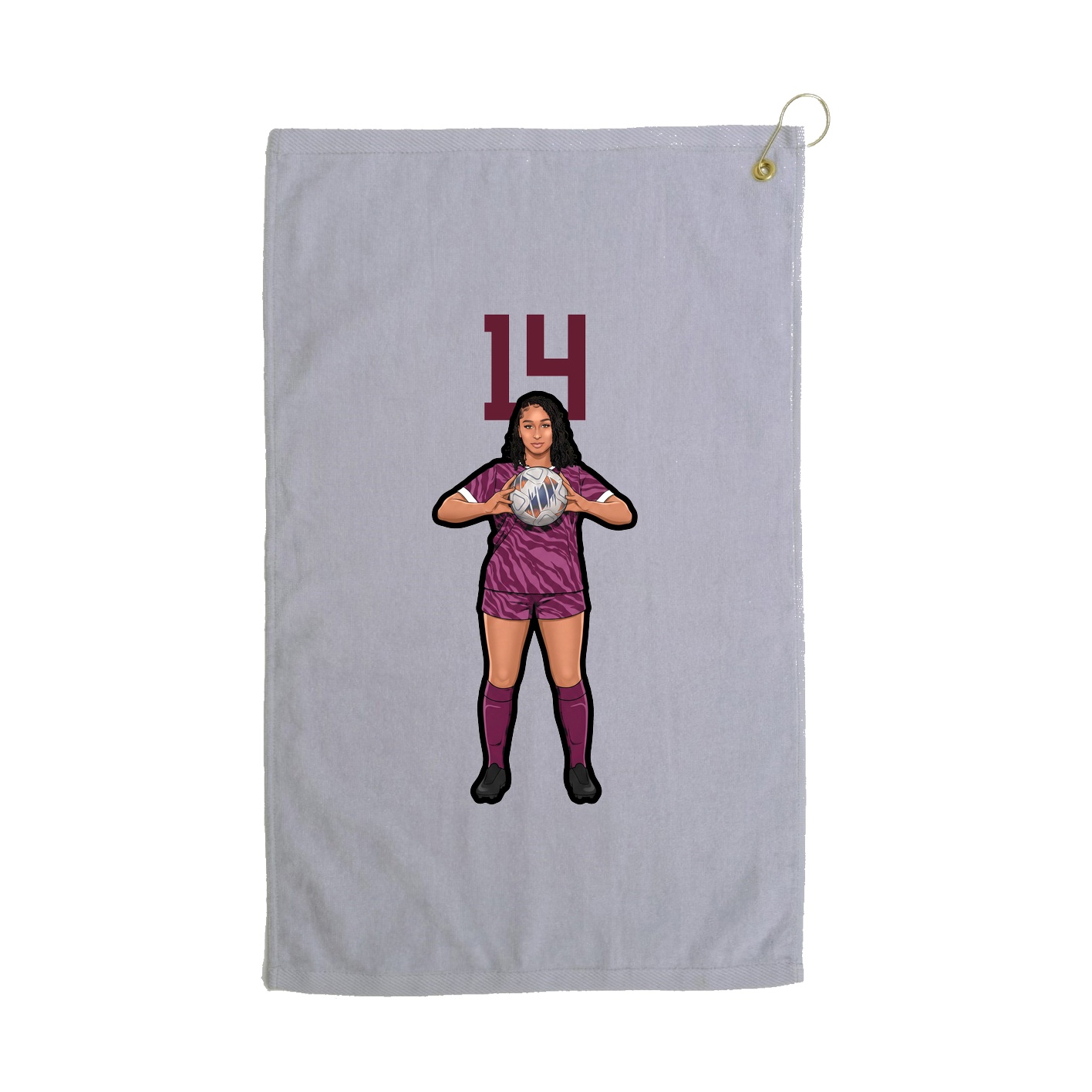 Golf Towel — Number Top in Grey