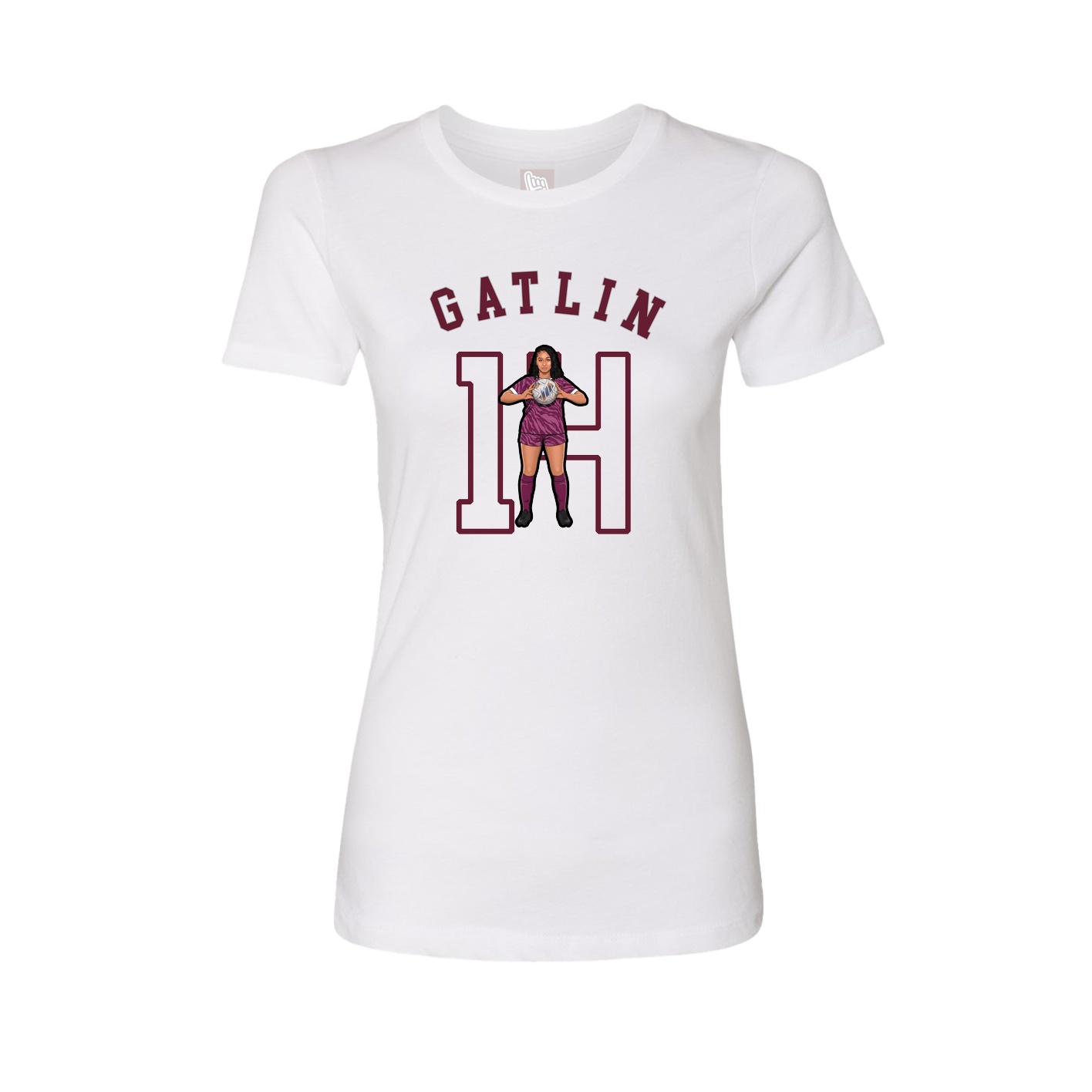 Fitted Women's Tee — Shirsey Arch in White