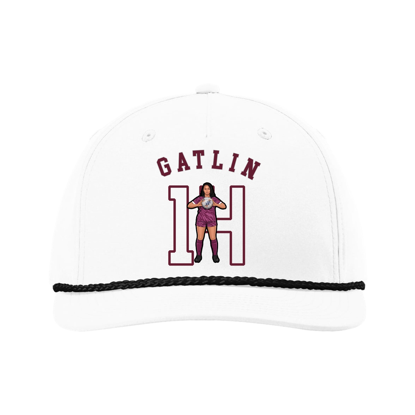 Five-Panel Classic Rope Cap — Shirsey Arch in White