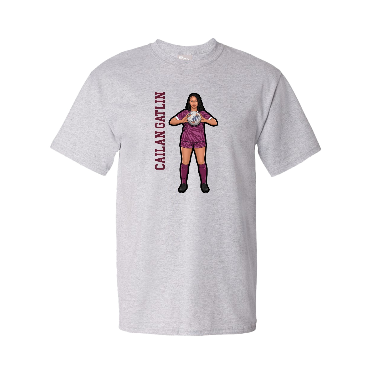 Tee — Name Vertical in Grey