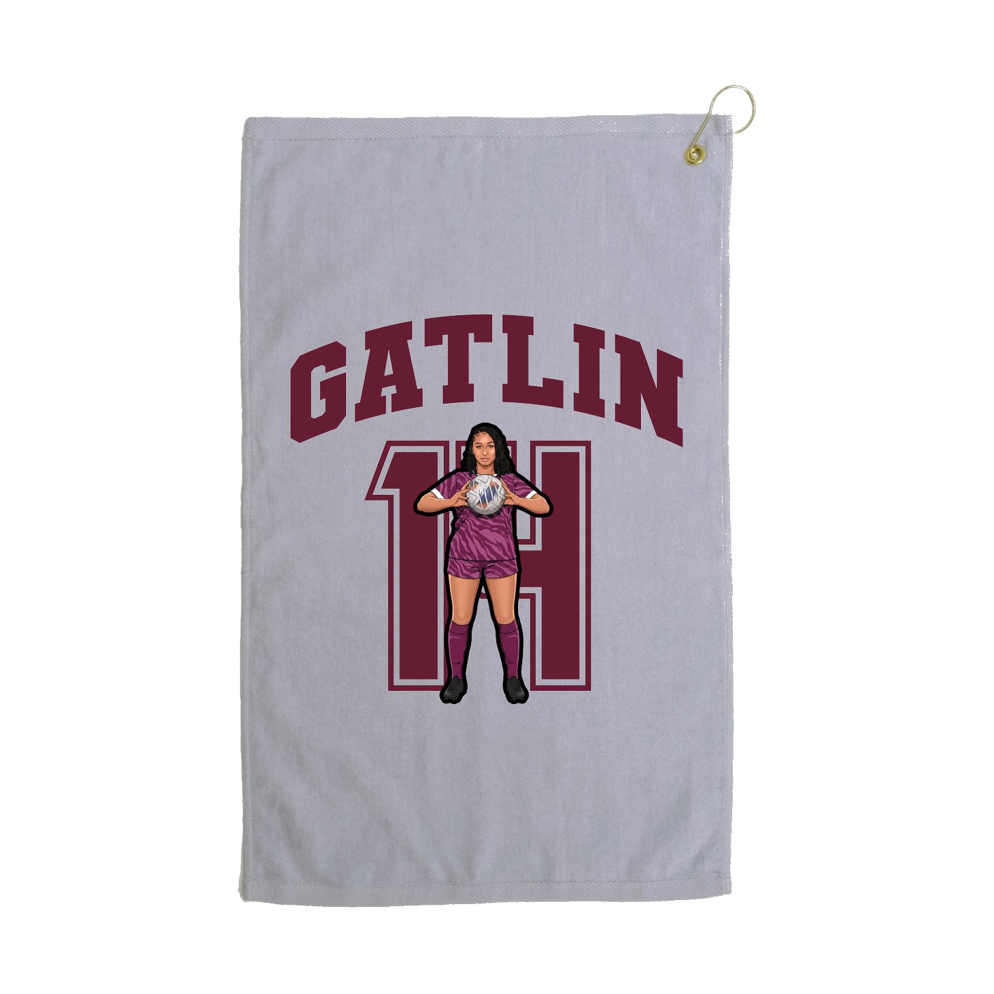 Golf Towel — Number in Grey