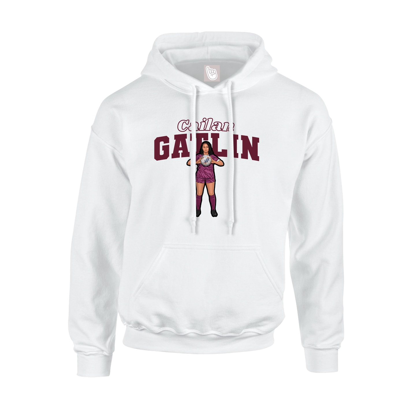 Hoodie — Name Arch in White