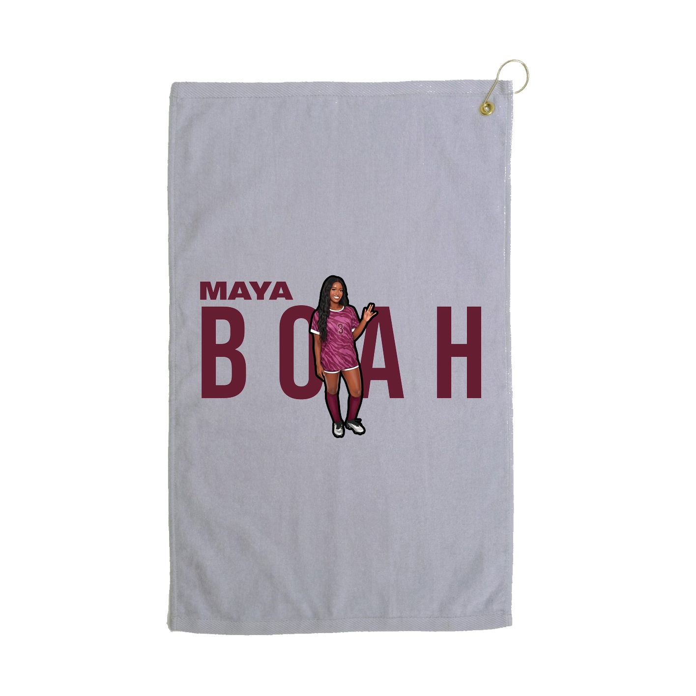 Golf Towel — Player Name in Grey