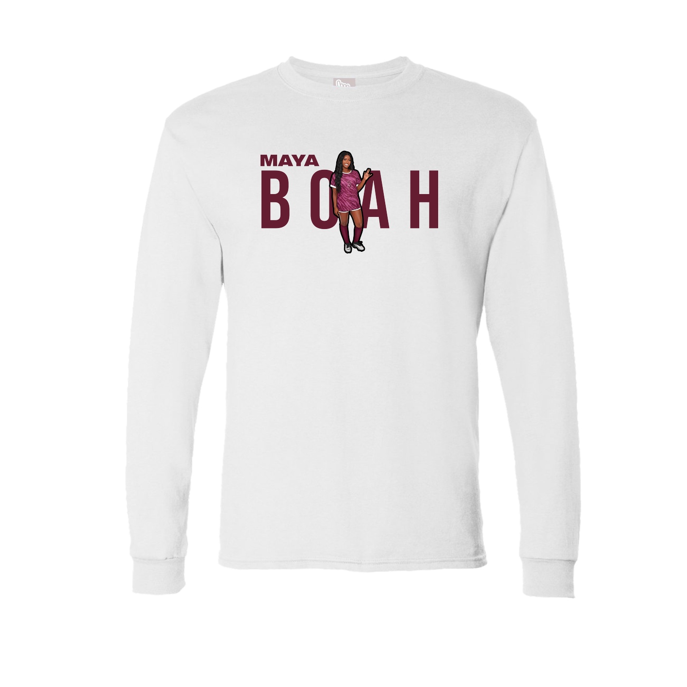 Long Sleeve Tee — Player Name in White
