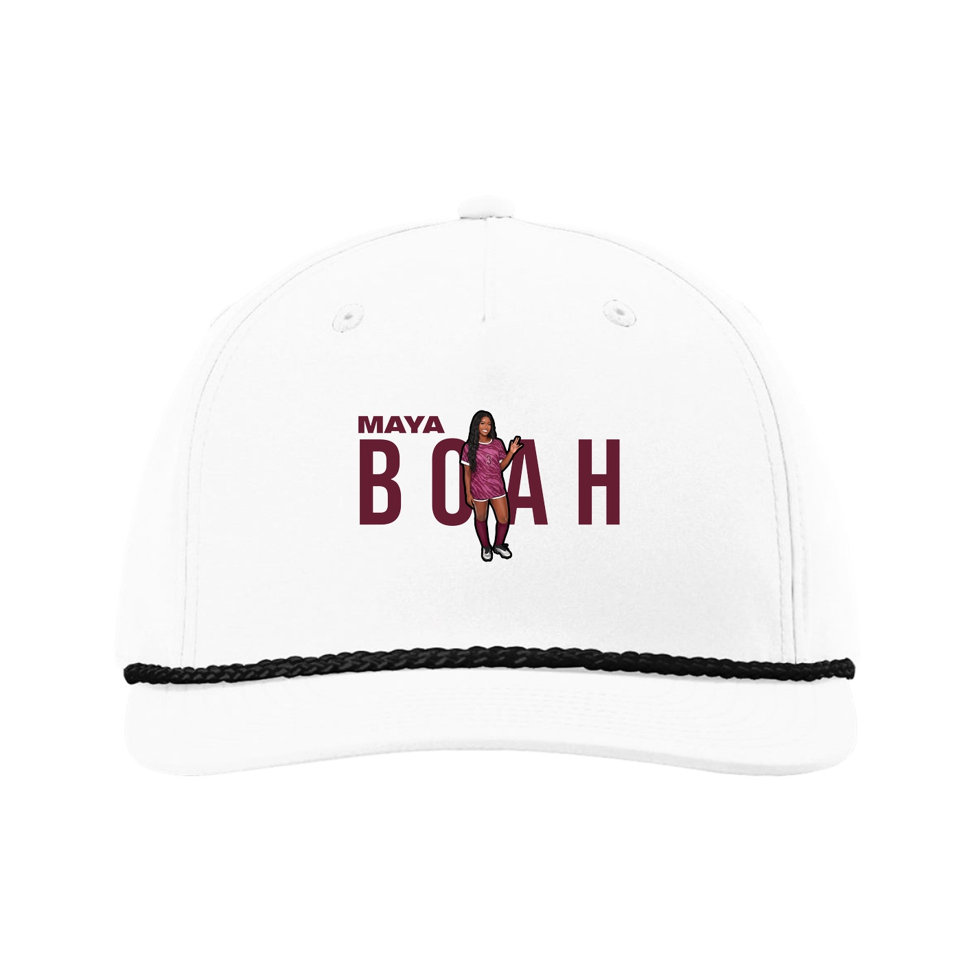 Five-Panel Classic Rope Cap — Player Name in White