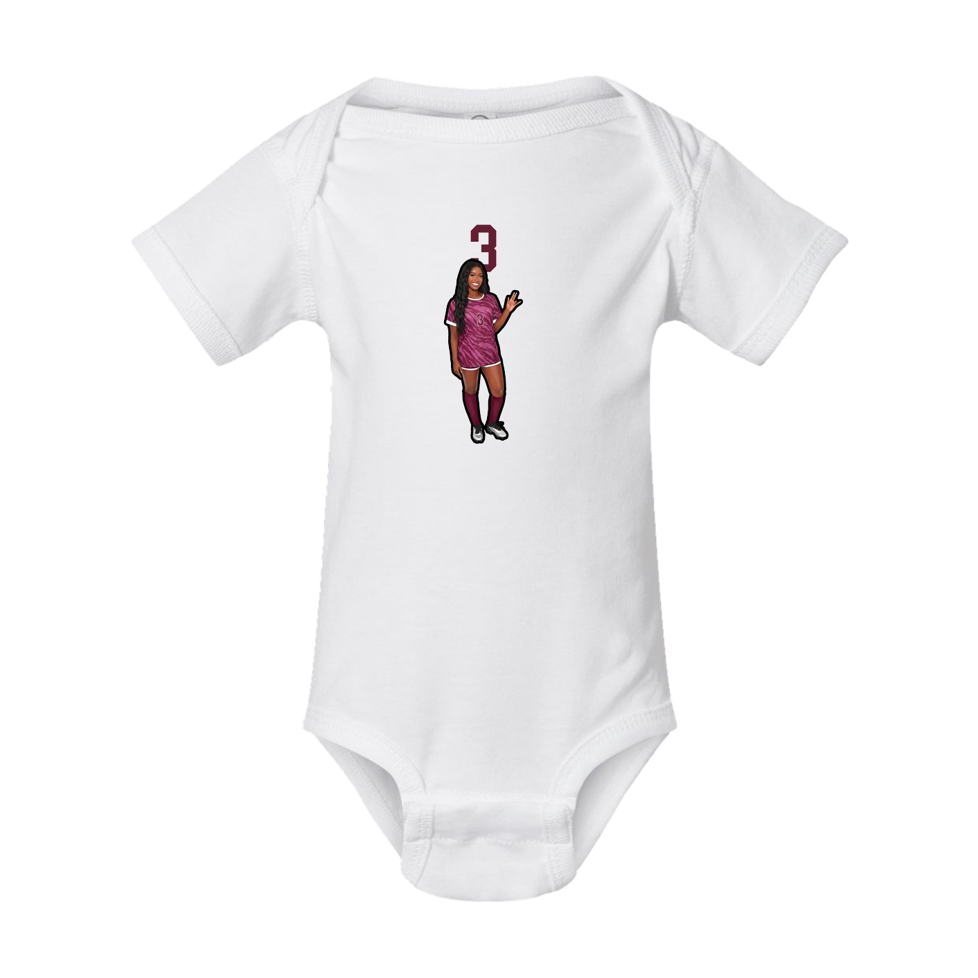 Baby Onesie — Number Top in White