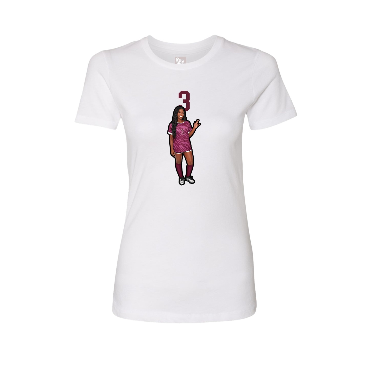 Fitted Women's Tee — Number Top in White