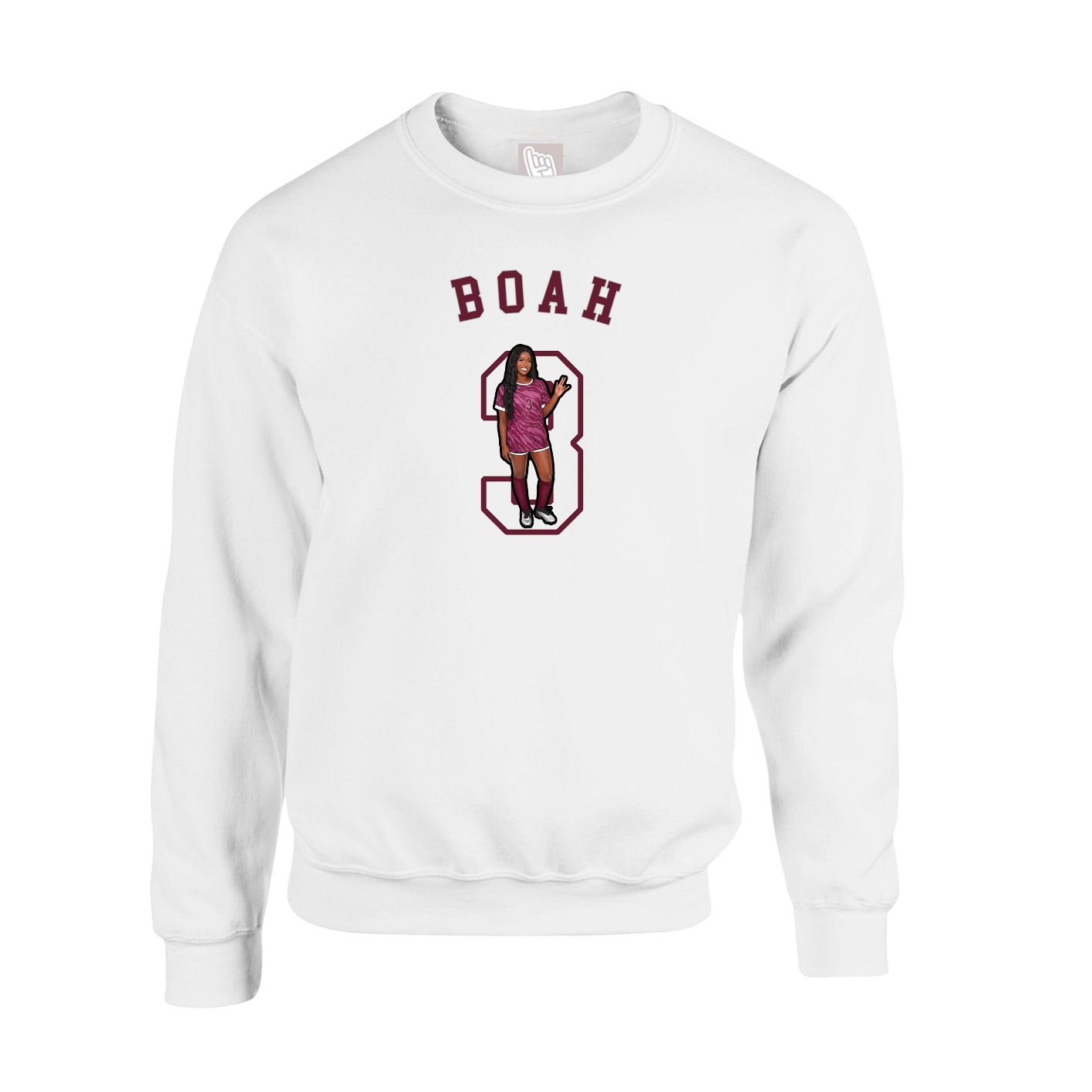 Fleece Crew — Shirsey Arch in White