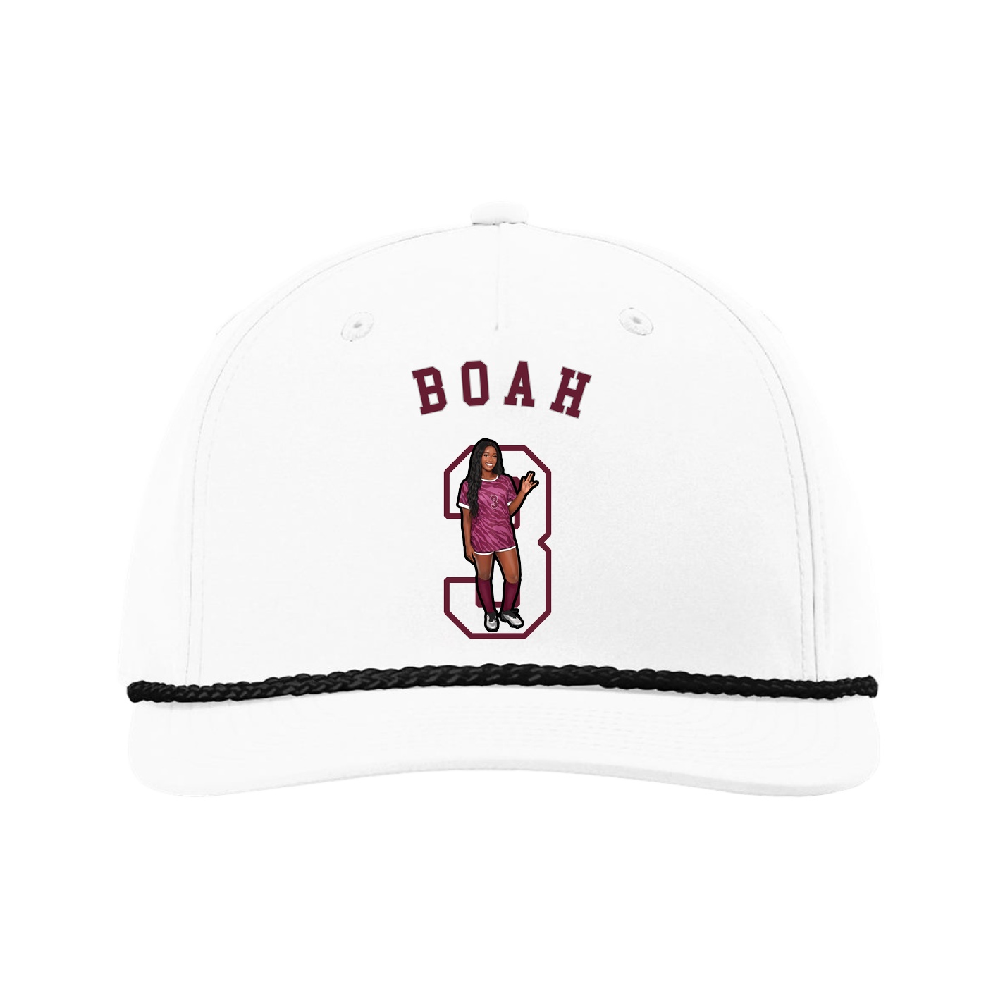 Five-Panel Classic Rope Cap — Shirsey Arch in White