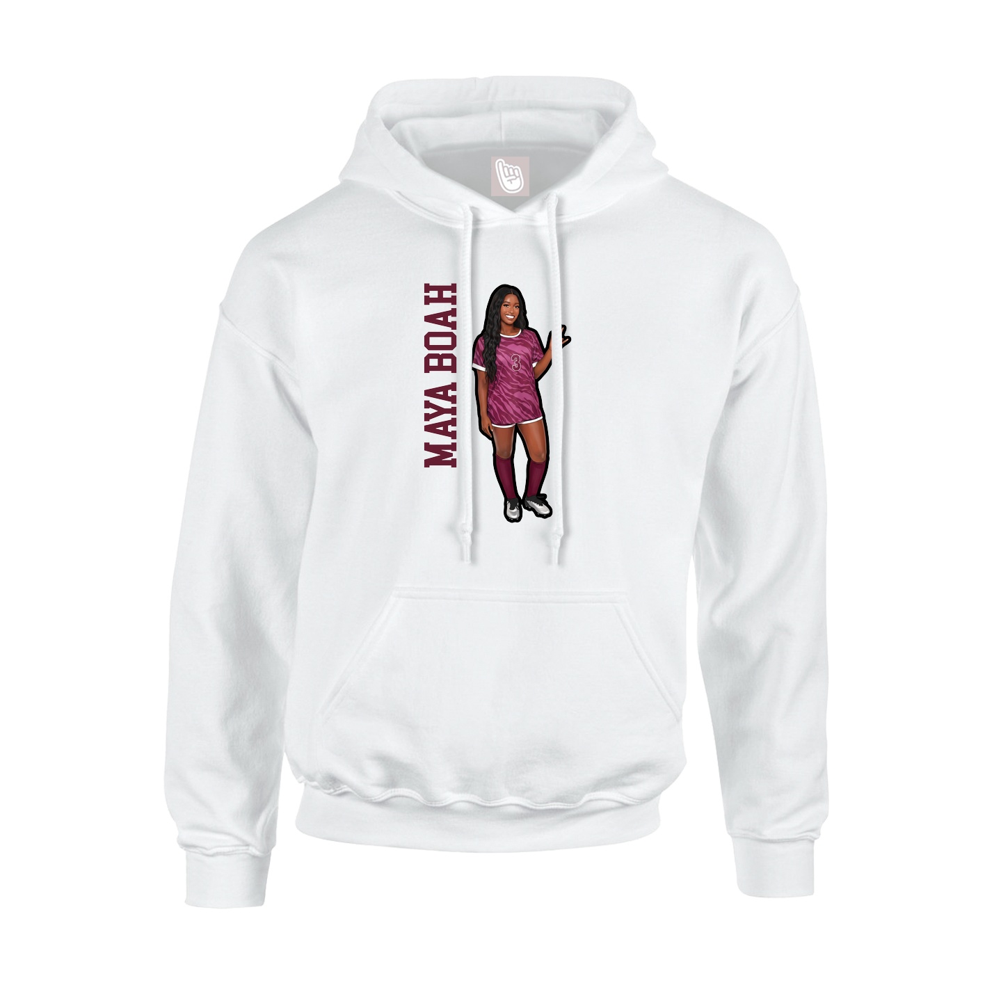 Hoodie — Name Vertical in White