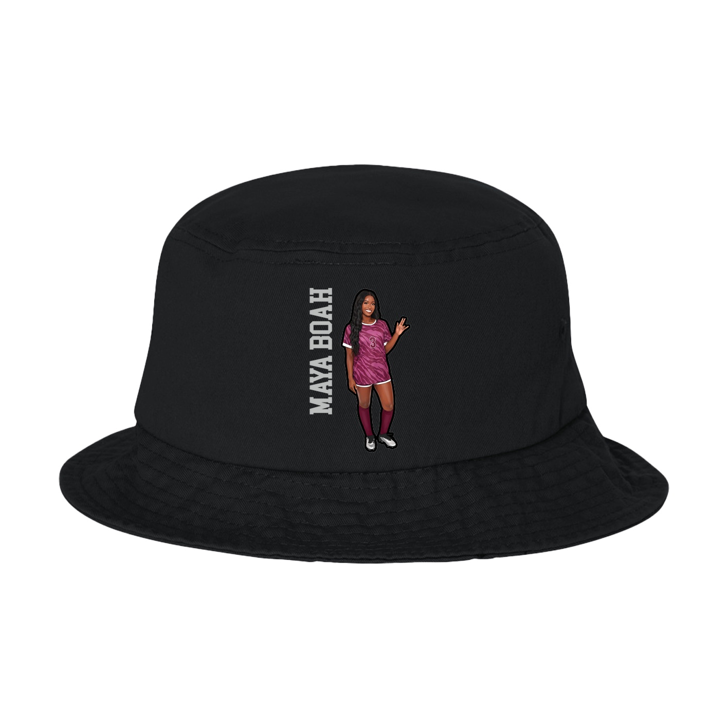 Bucket Cap — Name Vertical in Black