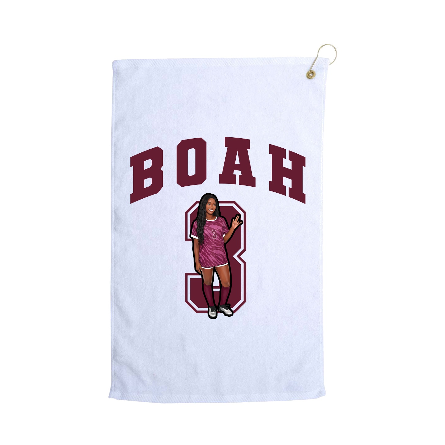 Golf Towel — Number in White