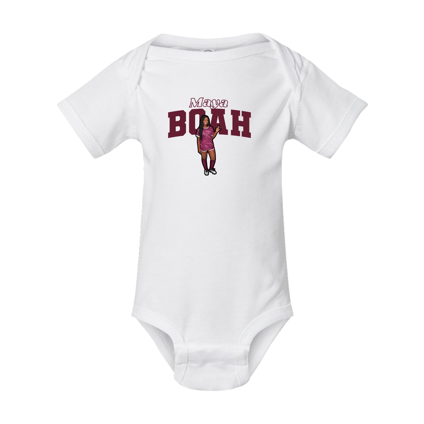 Baby Onesie — Name Arch in White