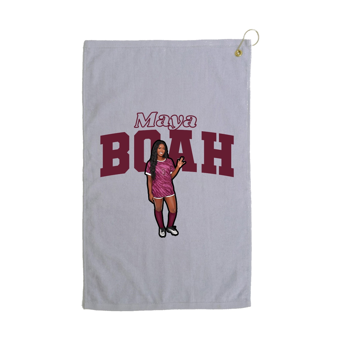 Golf Towel — Name Arch in Grey
