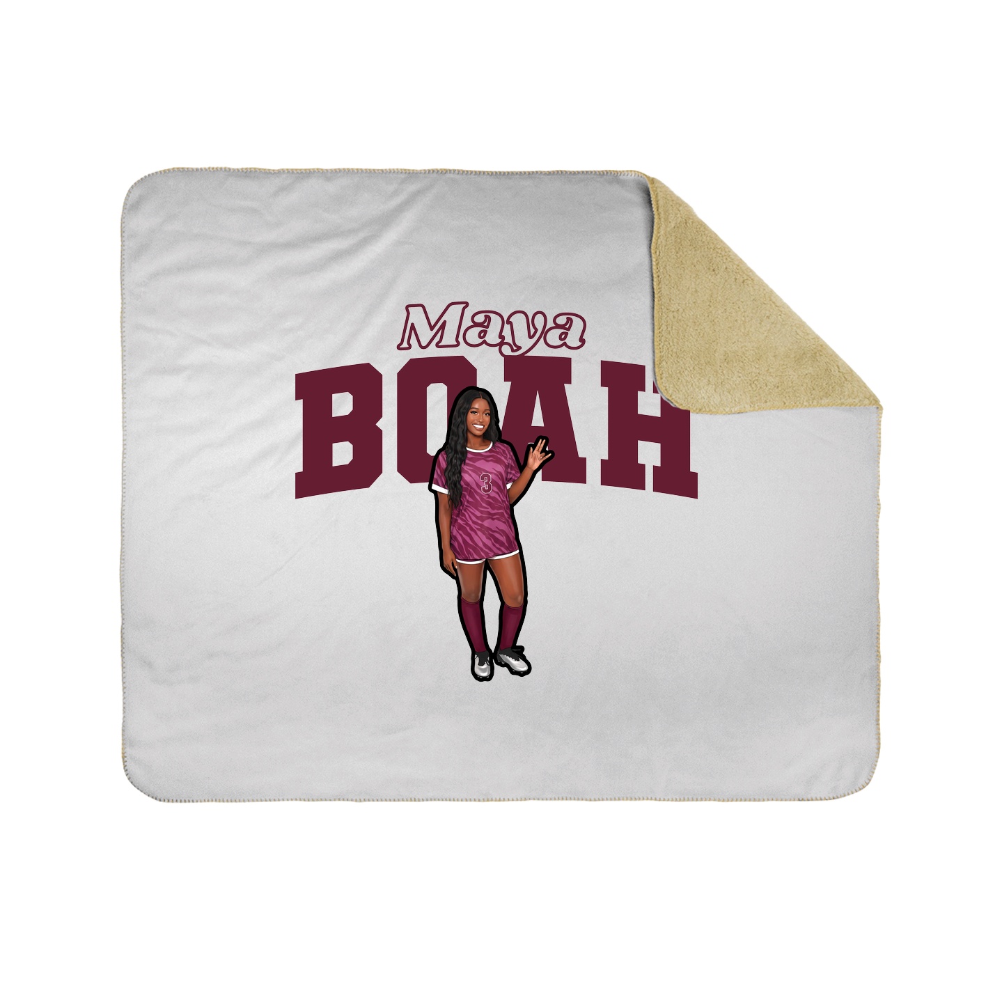 Throw Blanket — Name Arch in White