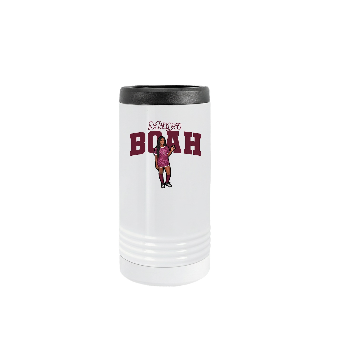 Slim Beverage Holder — Name Arch in White