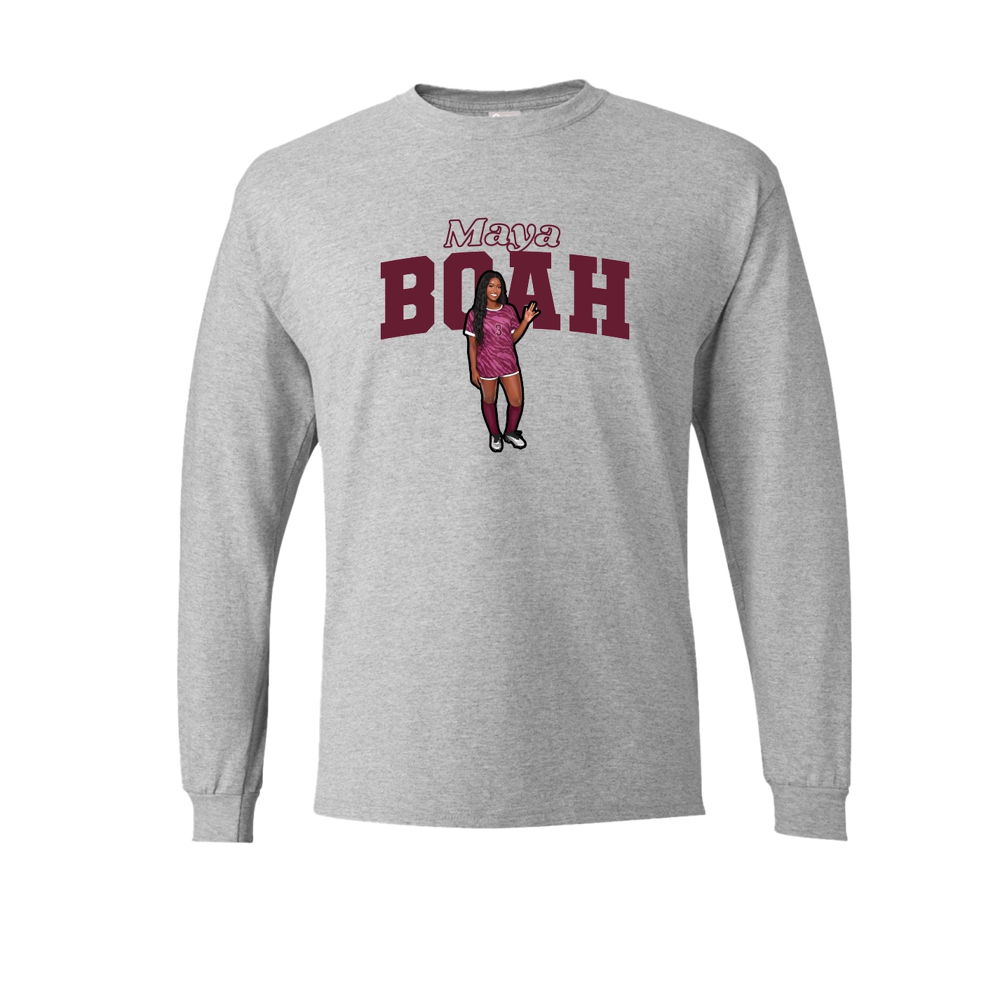 Long Sleeve Tee — Name Arch in Grey