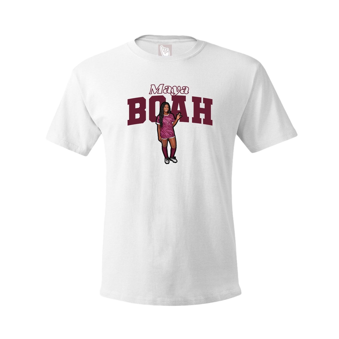 Youth Tee — Name Arch in White