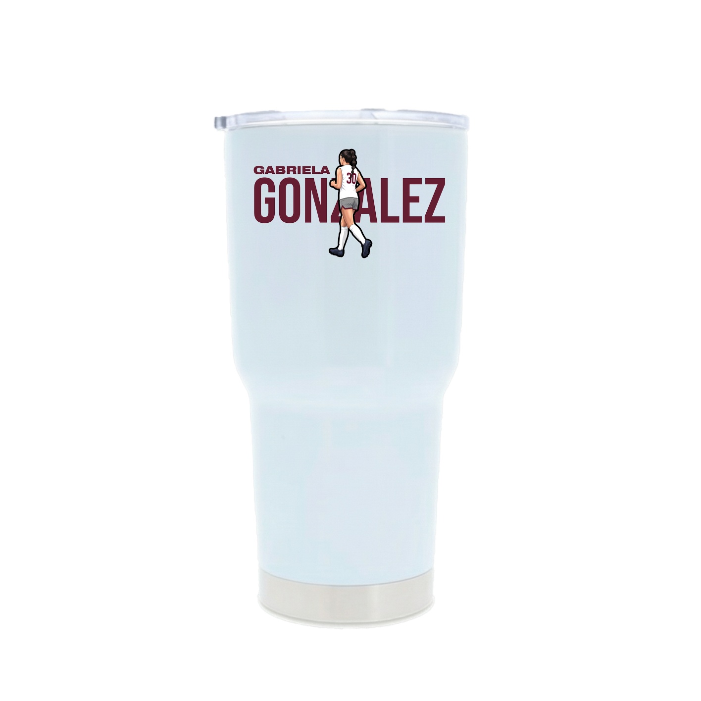 30oz Stainless Steel Tumbler — Player Name in White