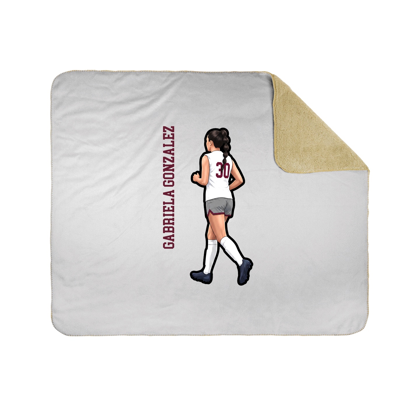 Throw Blanket — Name Vertical in White