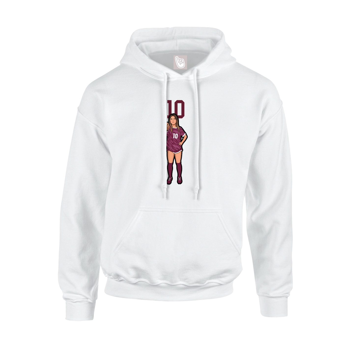 Hoodie — Number Top in White