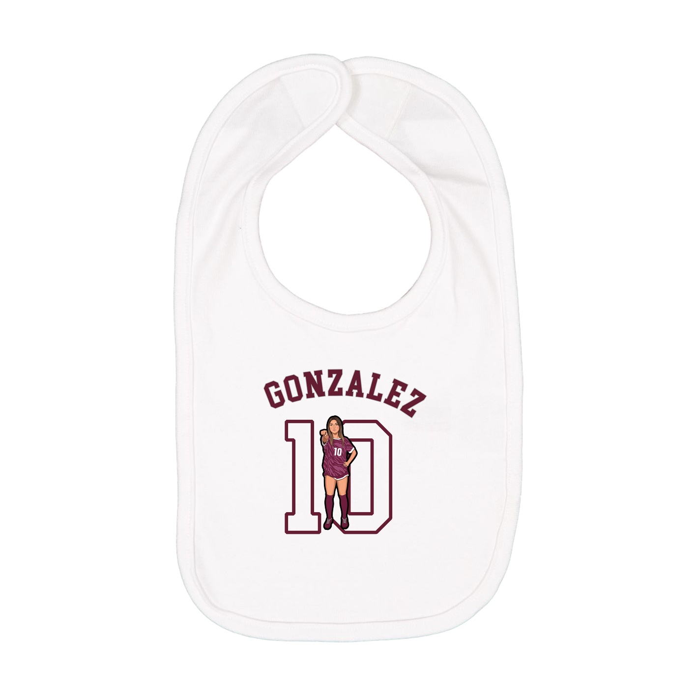 Infant Bib — Shirsey Arch in White