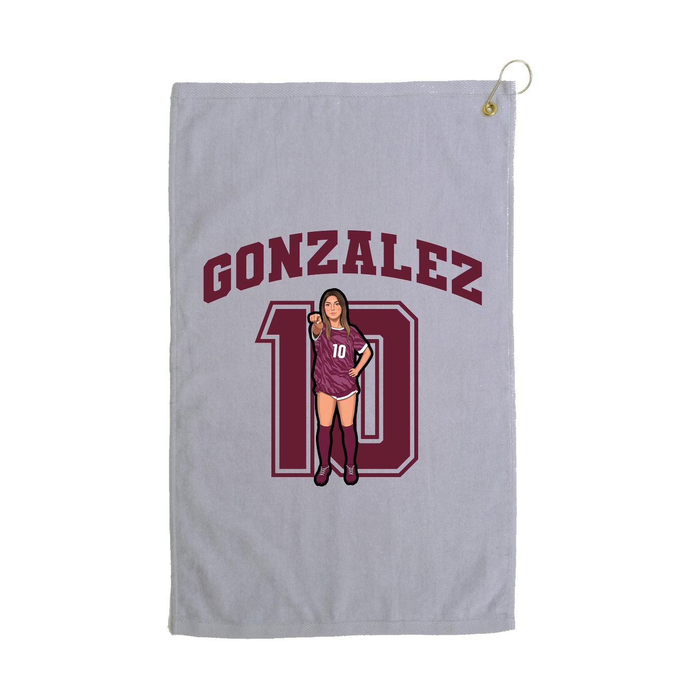 Golf Towel — Number in Grey
