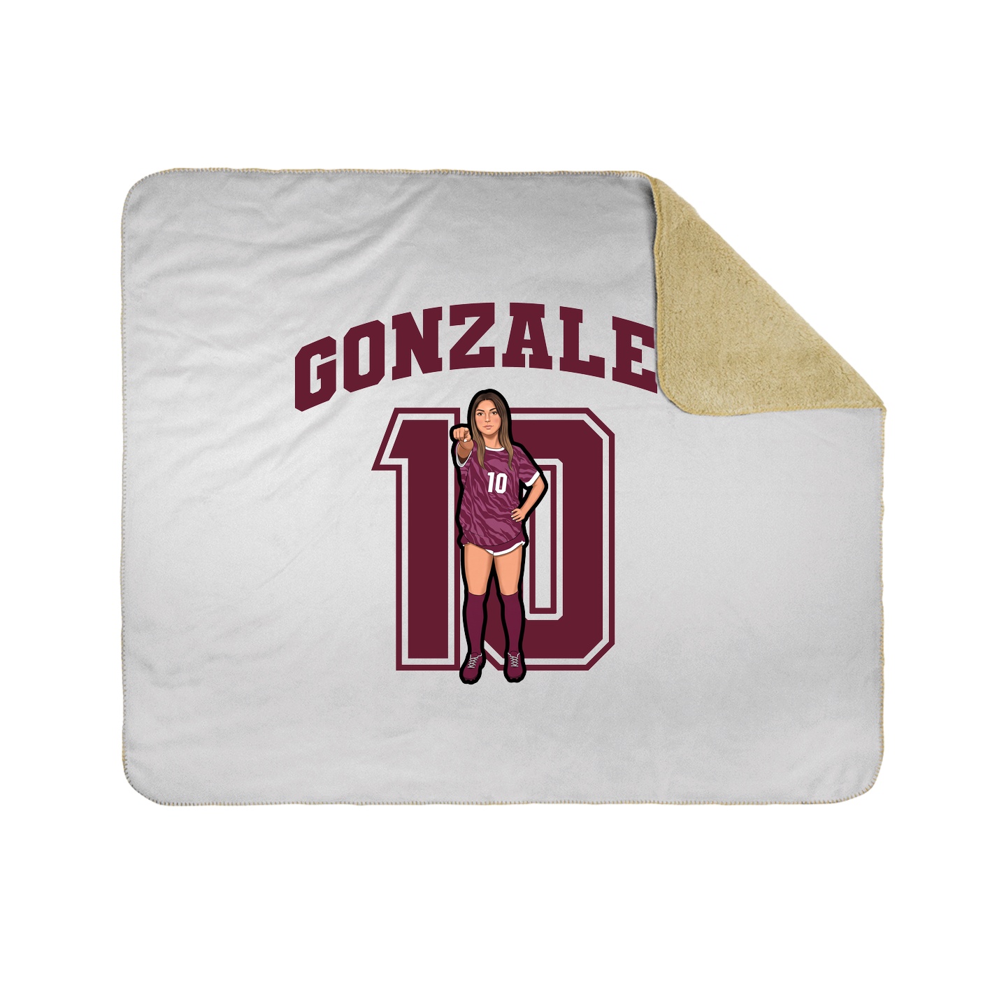Throw Blanket — Number in White
