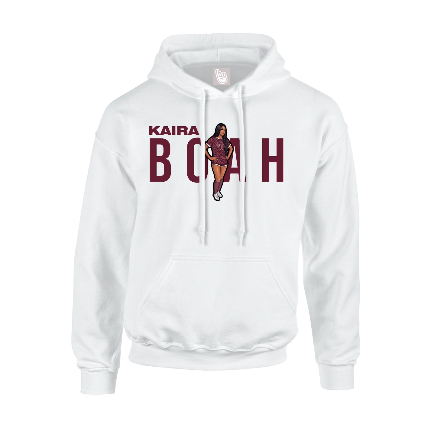 Youth Hoodie — Player Name in White