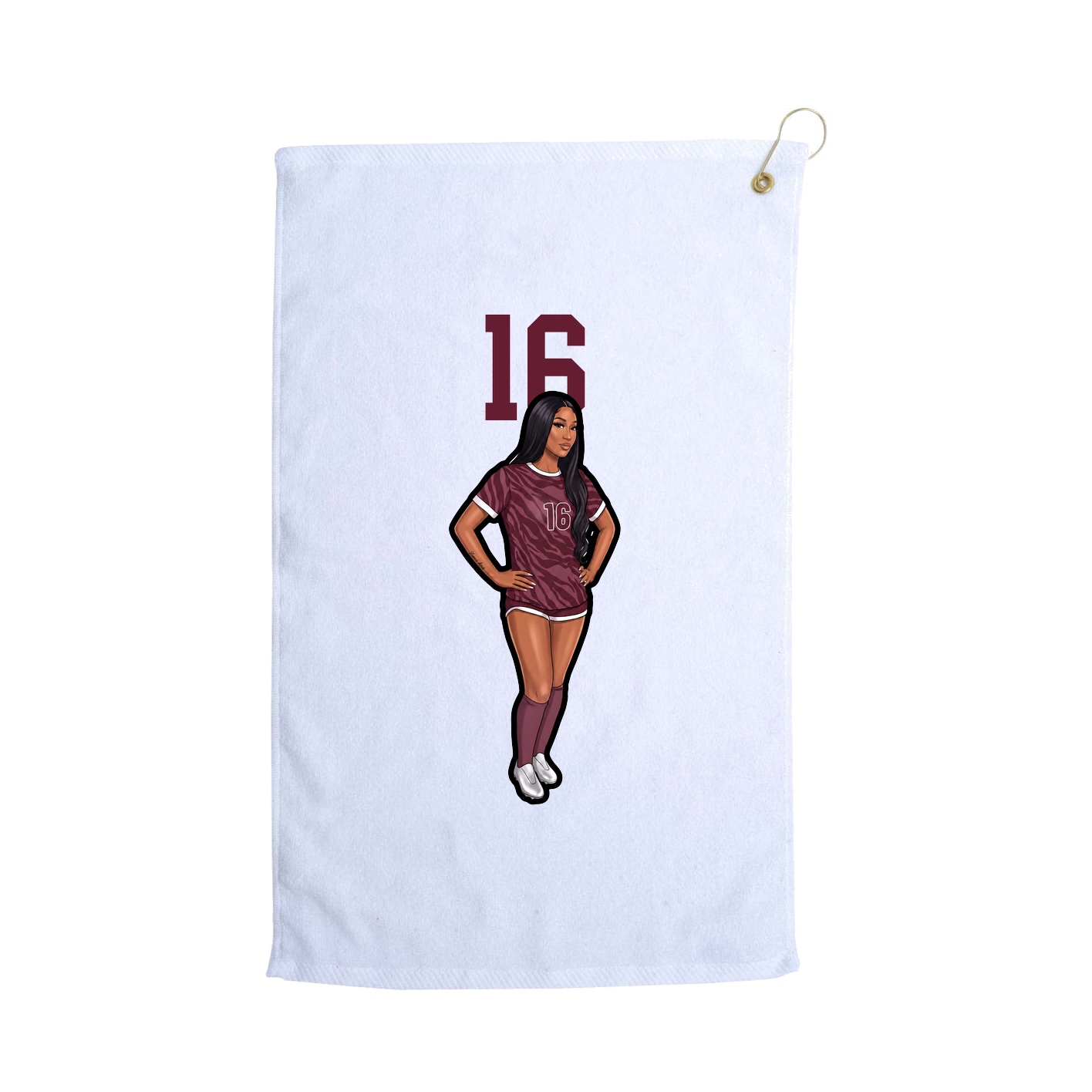 Golf Towel — Number Top in White