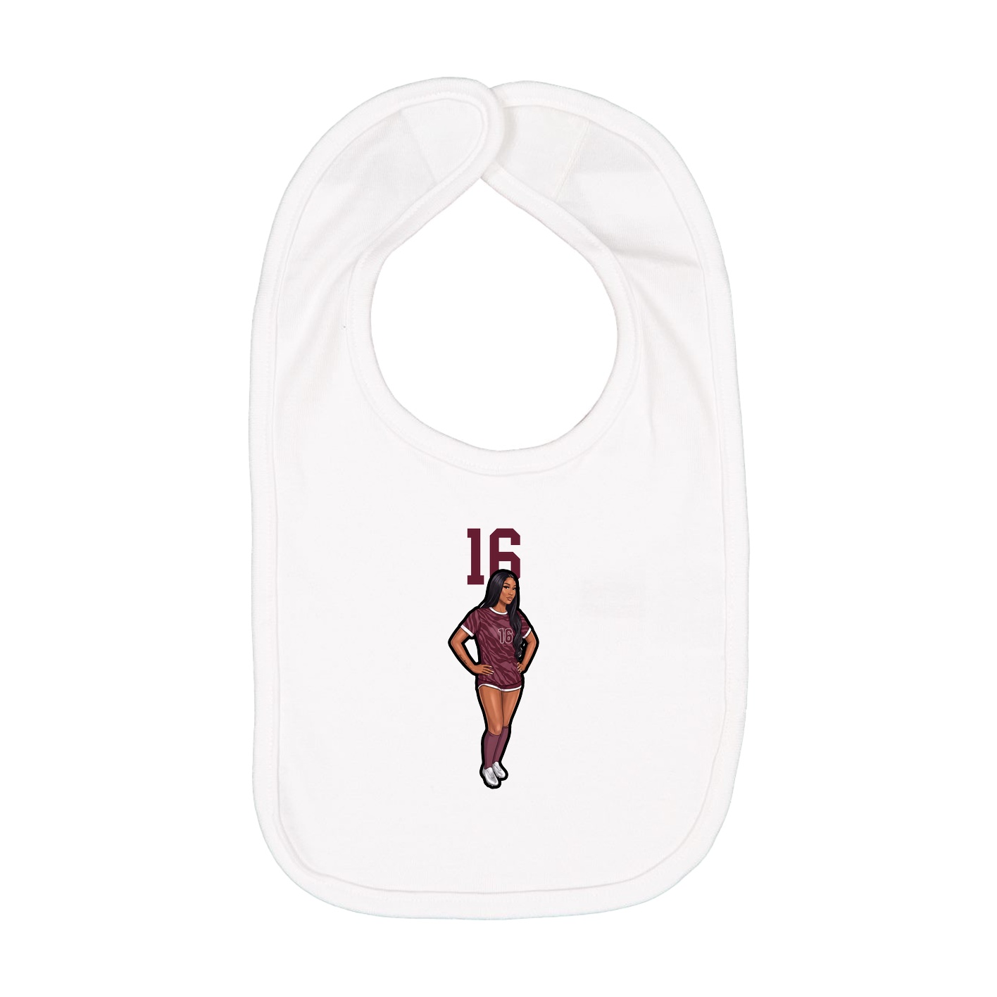 Infant Bib — Number Top in White