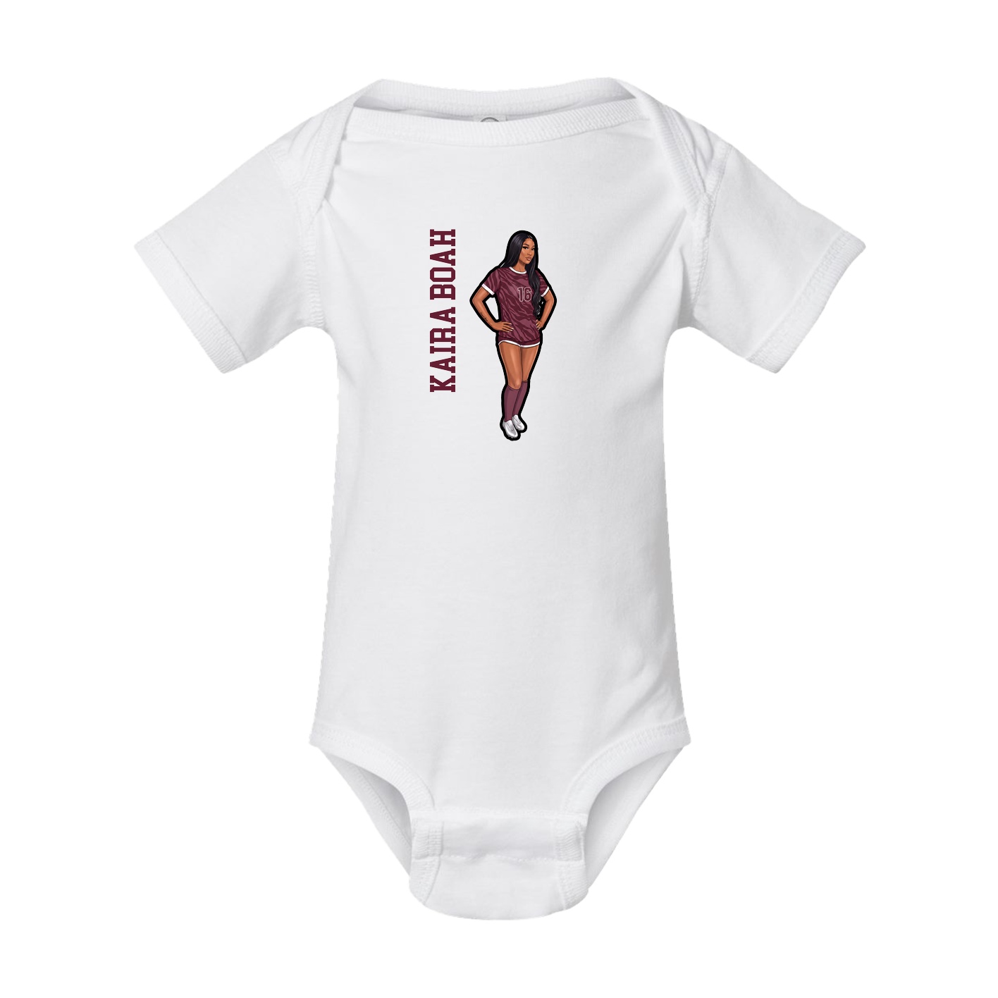 Baby Onesie — Name Vertical in White