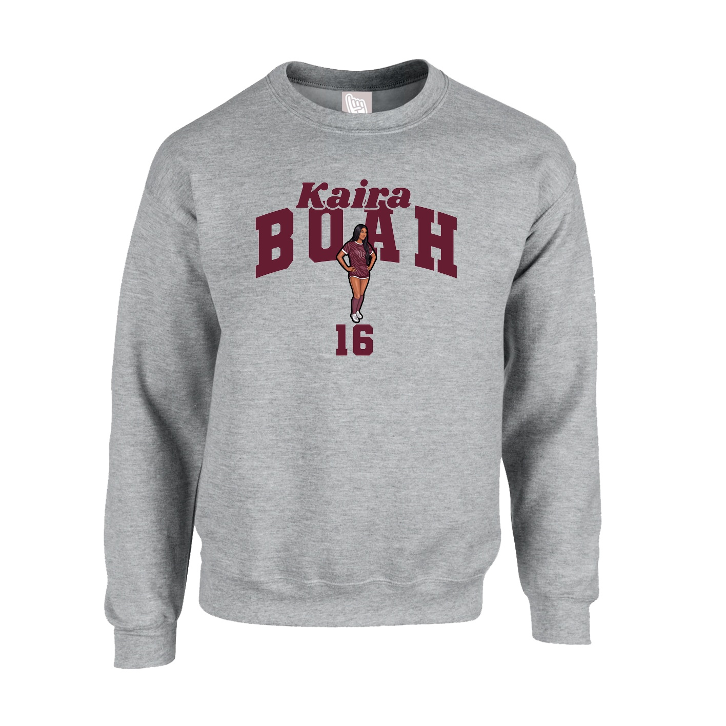 Fleece Crew — Signature Arch in Grey