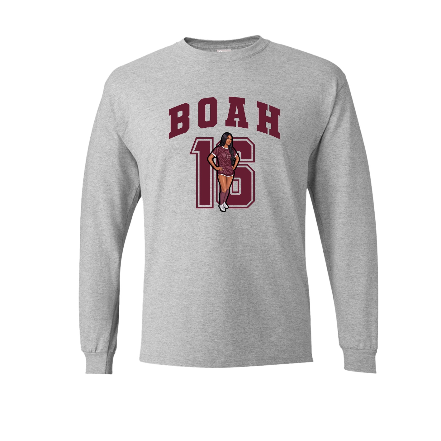 Long Sleeve Tee — Number in Grey