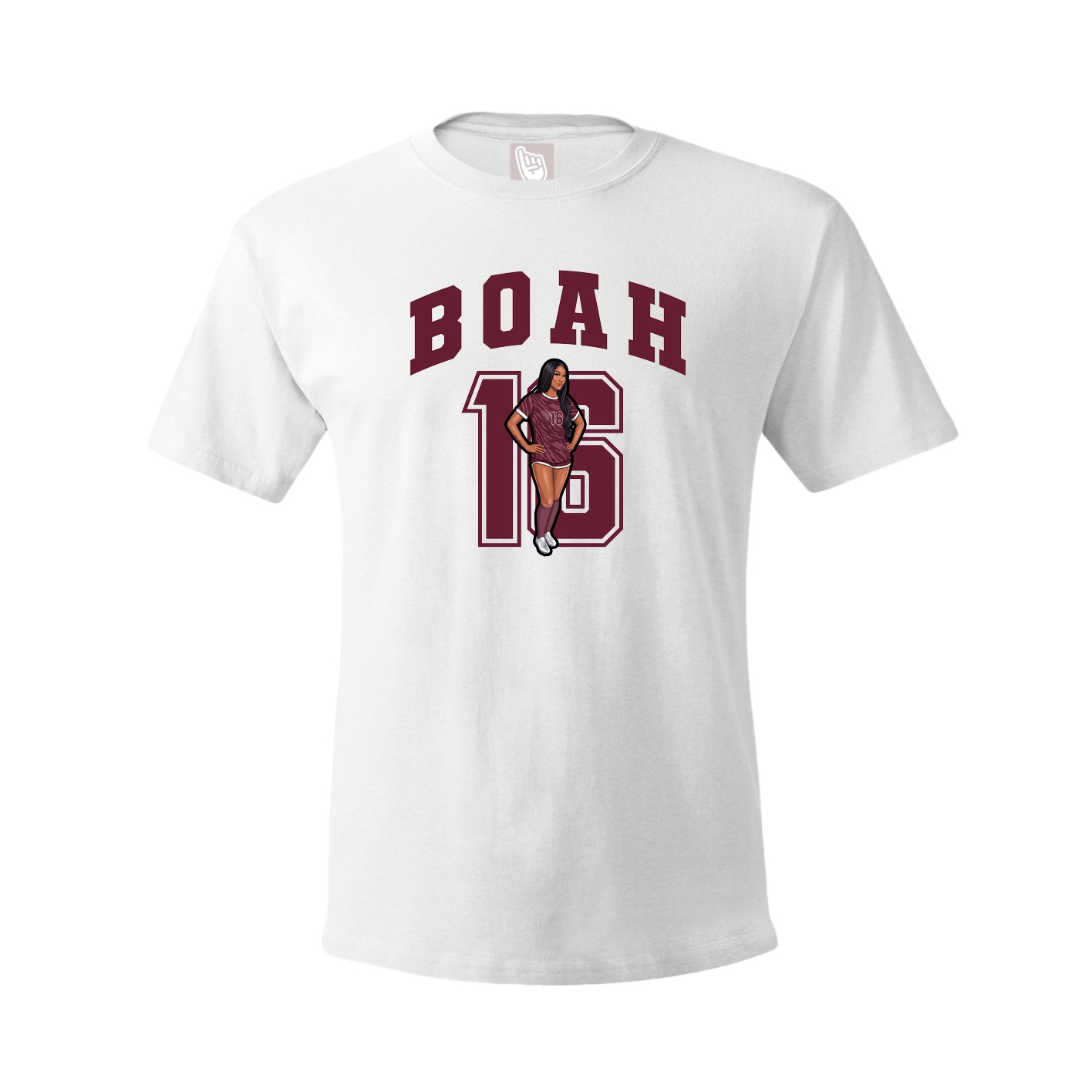 Youth Tee — Number in White