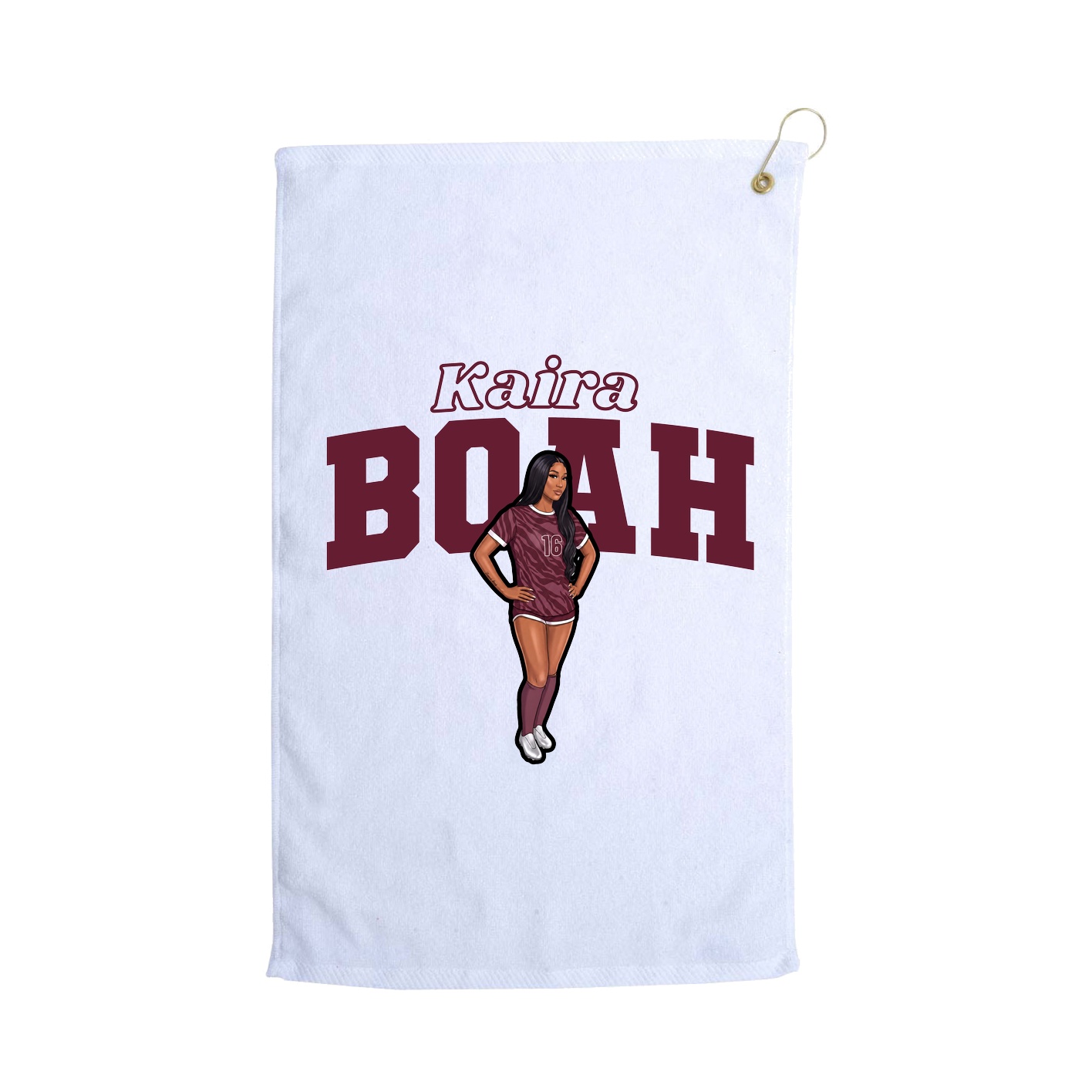Golf Towel — Name Arch in White