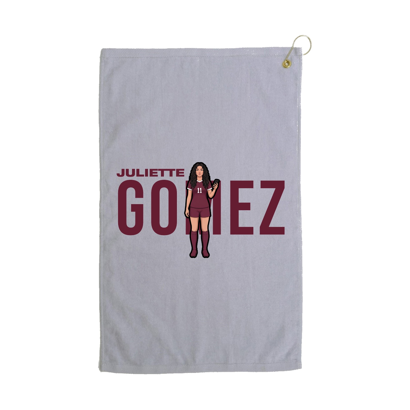 Golf Towel — Player Name in Grey