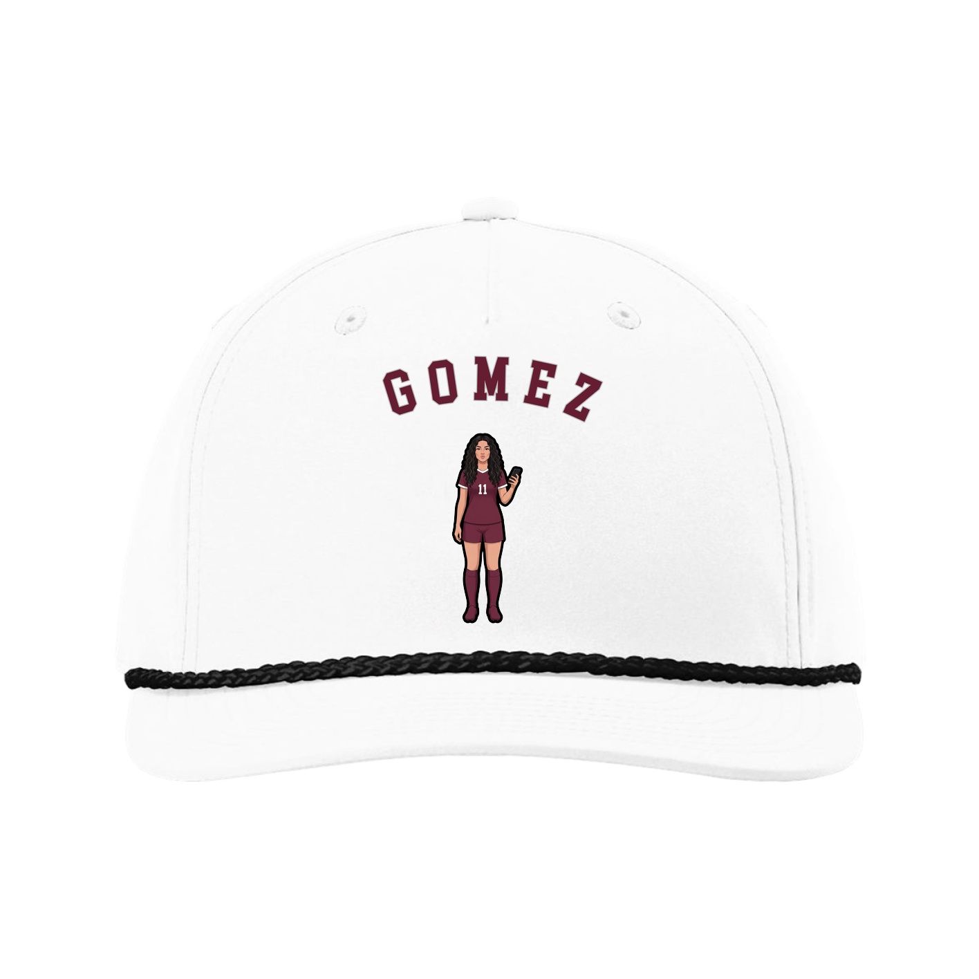 Five-Panel Classic Rope Cap — Shirsey Arch in White